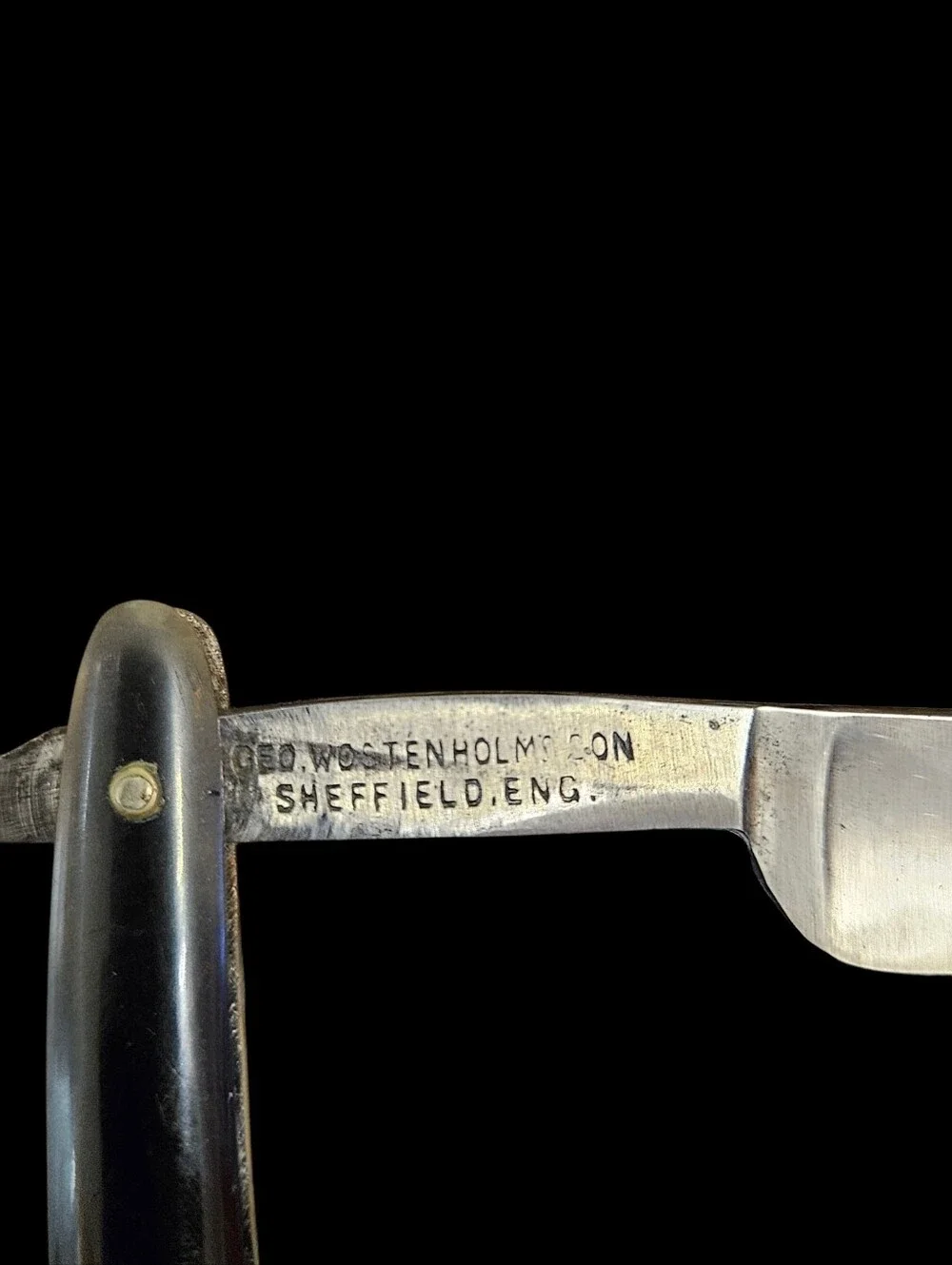 Straight Razor By GEO Wostenholm & Sons Sheffield England Vintage Brown & Black